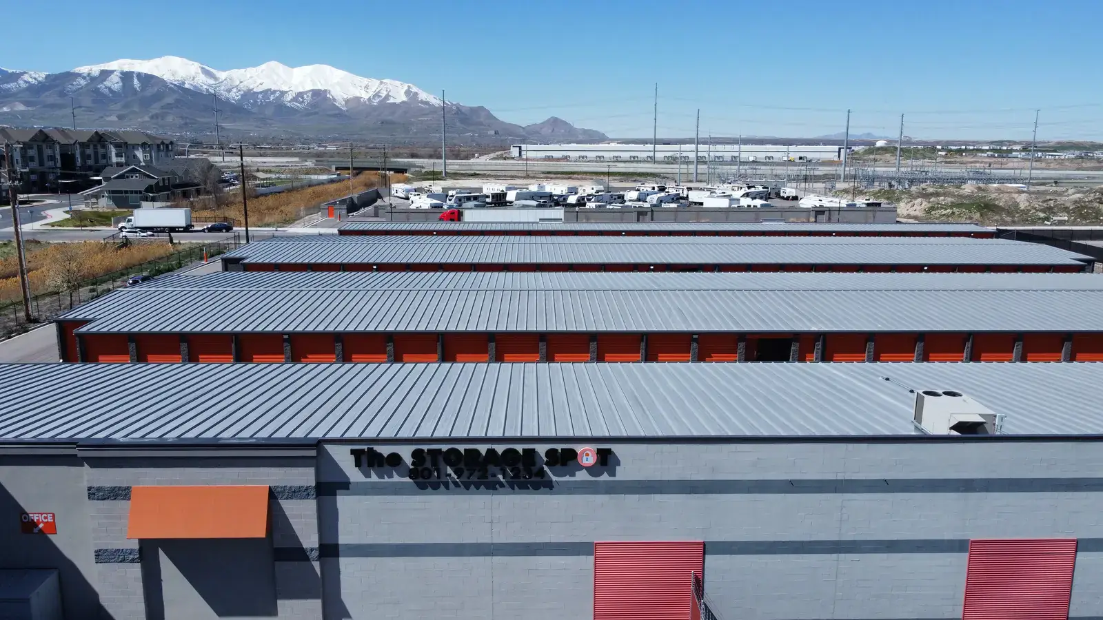 Aerial view of The Storage Spot self-storage, West Valley City, Utah